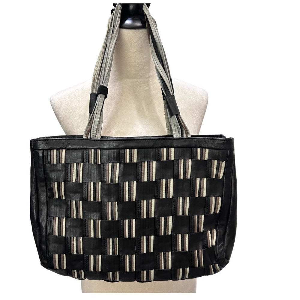 Taytu Leather Bag in Black or Gray, Designed by Consultant to Gucci & Fendi